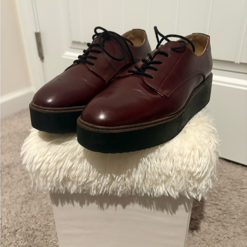 Madden Girl Dark Red Platform Oxfords